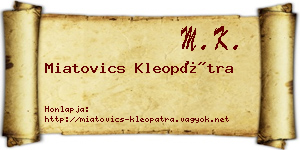 Miatovics Kleopátra névjegykártya